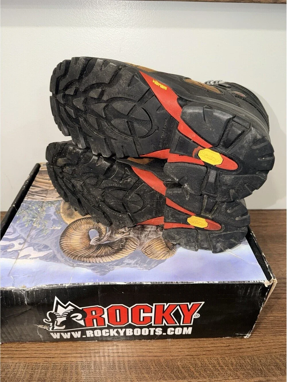 Rocky Mobilite 6114 Men’s 11.5M Waterproof Steel Toe Work Boots Brown Used
